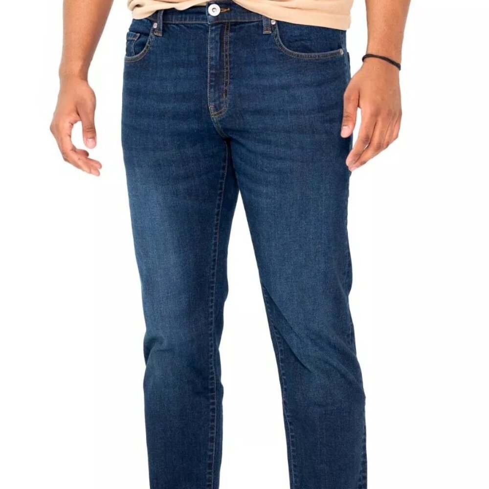 George Men's Size Straight Fit Blue Stretch Denim Blue Jean Dark Wash NWT